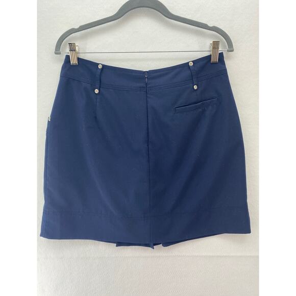 Swing‎ Bette & Court Navy Blue Box Pleat Golf Stretch Navy Skort Sz 8 - Picture 2 of 7